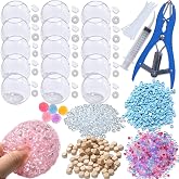 DIY Stress Ball Making Kit with Filler-15PCS Stress Ball Making Kit Stress Balls, Transparent Blank Skins with Air Pump &amp; Expander Tool for Pressure Squishy Balls for Adult (15PC, Style A)