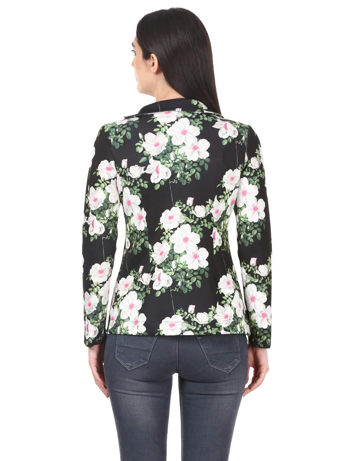 saadgi women's scuba floral printed blazers