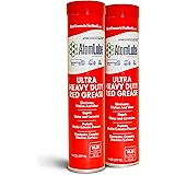 AtomLube Ultra Heavy Duty Red Grease, 2-Pack of 14 Oz. Tubes| Waterproof Lubricant & High Temp Grease| Wheel Bearing Grease f