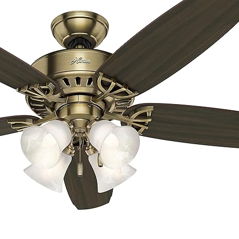 Hunter Fan 52 Inch Traditional Antique Brass Indoor Ceiling Fan