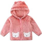JingleBaBa Unisex Baby Fleece Jacket Winter Sherpa Lined Hoodie For Girls Boys Cute Bear Ear Baby Outerwear 12M-5T