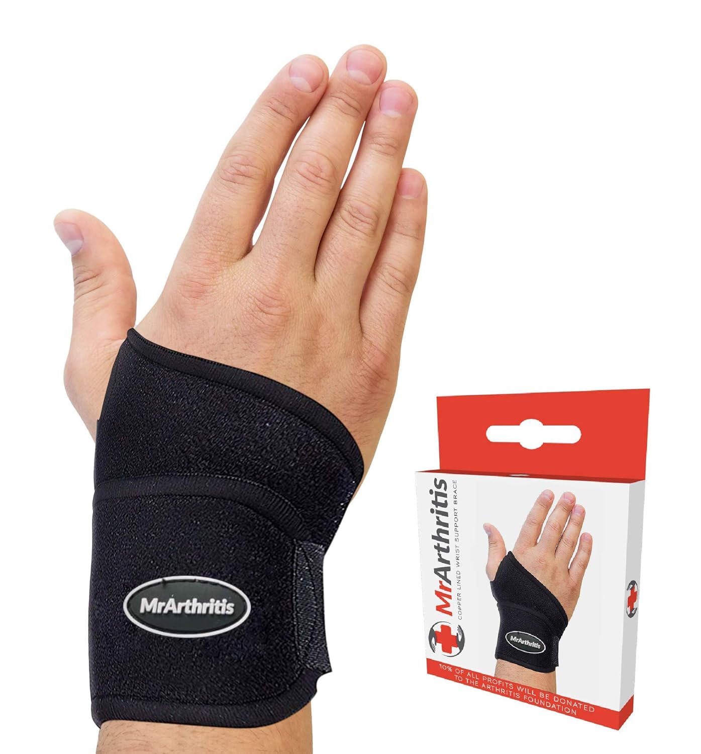 Doctor Developed Wrist Support | Copper Lined Brace with adjustable Strap - Doctor Handbook | Compression Wrist Brace for Arthritis, Carpal Tunnel, Treat Joint Pain | Hand Support to Prevent Sports Injury: Industrial & Scientific