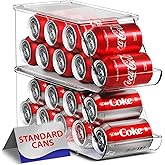 Sorbus Soda Can Organizer for Refrigerator - Stackable Holder Dispenser With Lid for Fridge, Pantry, Freezer - Holds 9 Cans Each, BPA-Free, Clear Design, Drink Organizer (2-Pack)