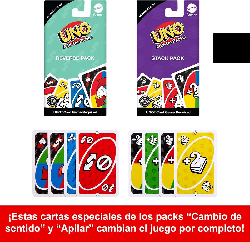 Mattel Games UNO com 2 Pacotes de Expansão e Caixa de Metal Colecionável para Crianças, Adultos e Noites de Jogo em Família, 2 a 10 Jogadores, JCV60