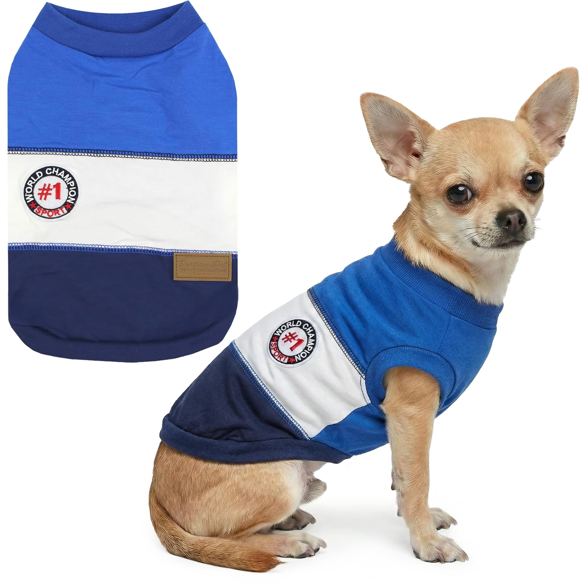 Parisian Pet Dog Clothes Cat Apparel Outfits World Champion Tank, Blue, S