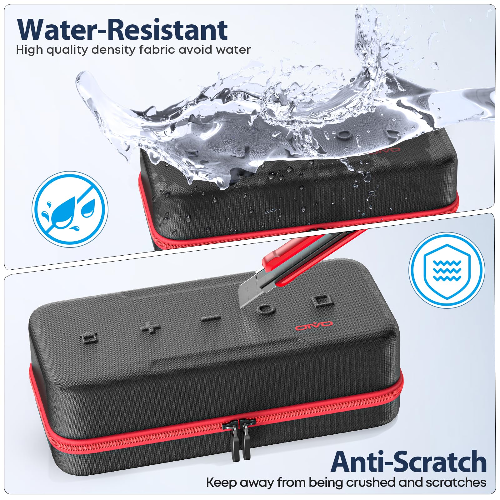 OIVO Switch 2 Carrying Case Compatible with 2025 Nintendo Switch, Portable Travel Carry Case Fit for Joy-Con 2 & Adapter, Hard Shell Protective Pouch Bag with 24 Game Slots, Red