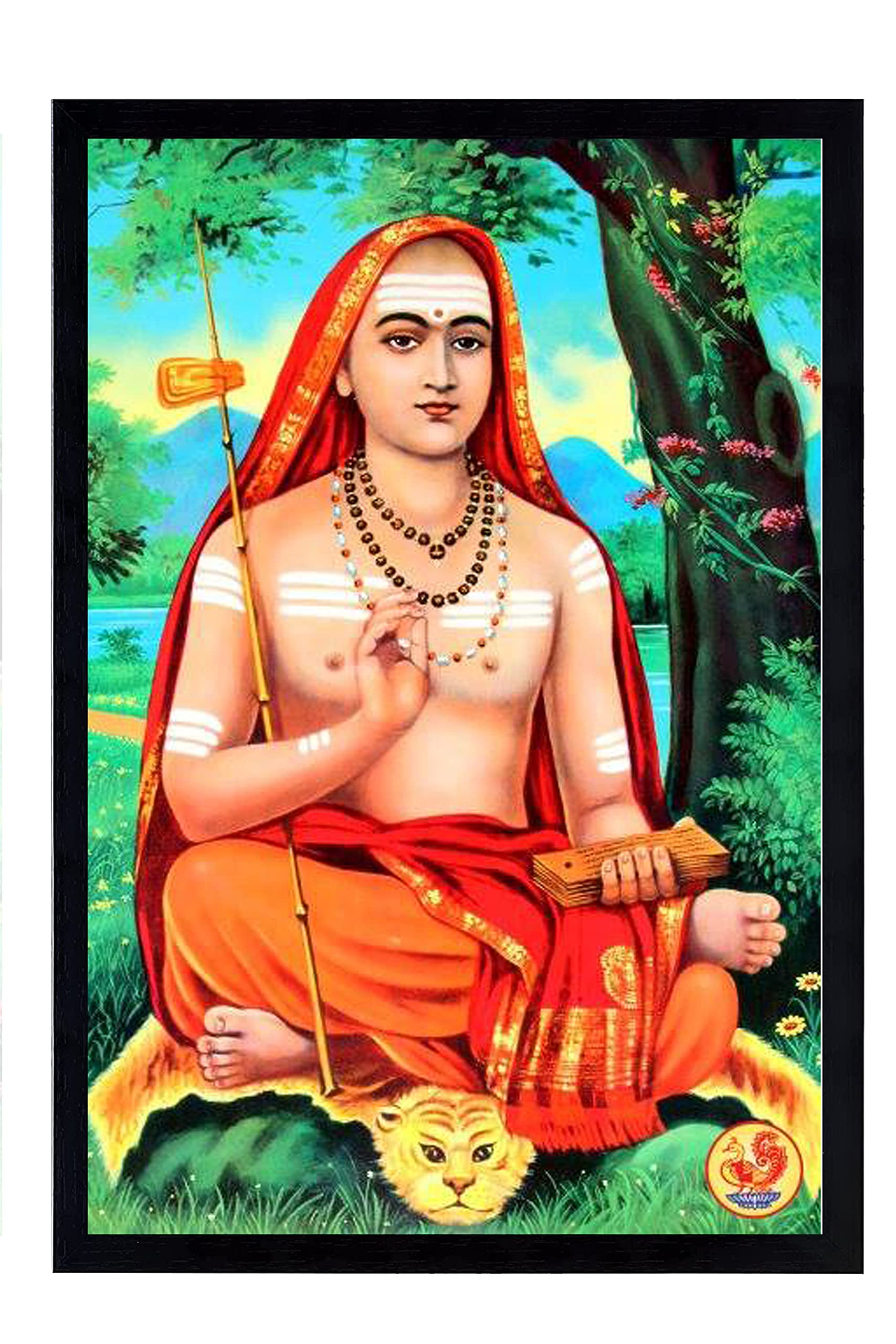 Adi Shankaracharya Photo Picture Frame Size Medium (13.5 x 9.5 inches, Acrylic Glass)