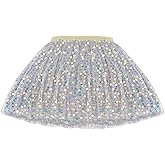 JOCMIC Girls Sequin Skirts Toddler Tutu Skirt Tulle Dance Skirts Girls Birthday Fashion Clothes