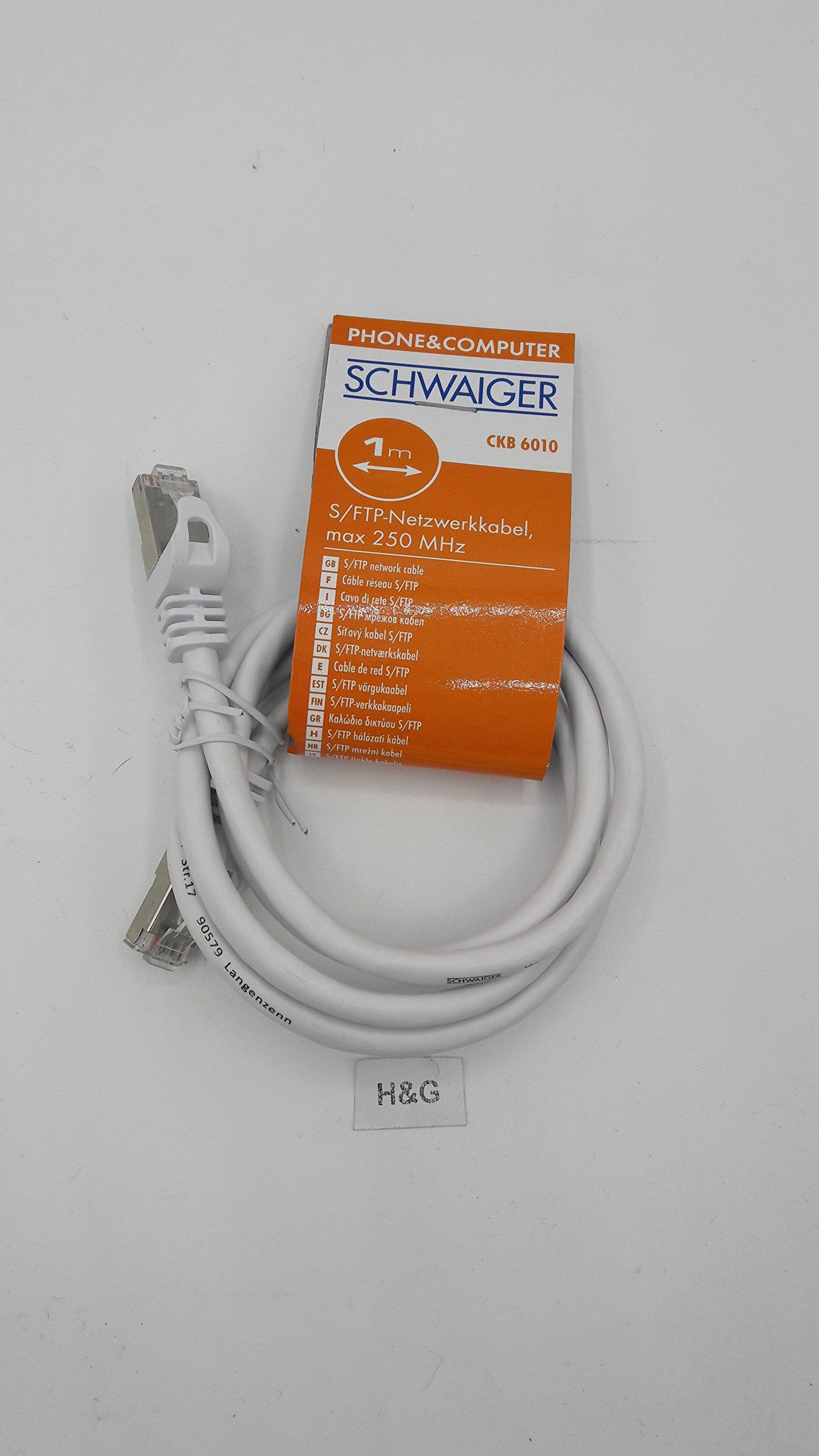 Schwaiger CKB 6010 Phone & Computer S/FTP Network Cable Max 250 MHz 1 m White