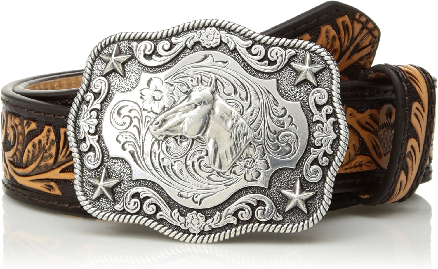 Western M&F Boys Kids) Kids/Big (Little Belt Buckle Horsehead Embossed