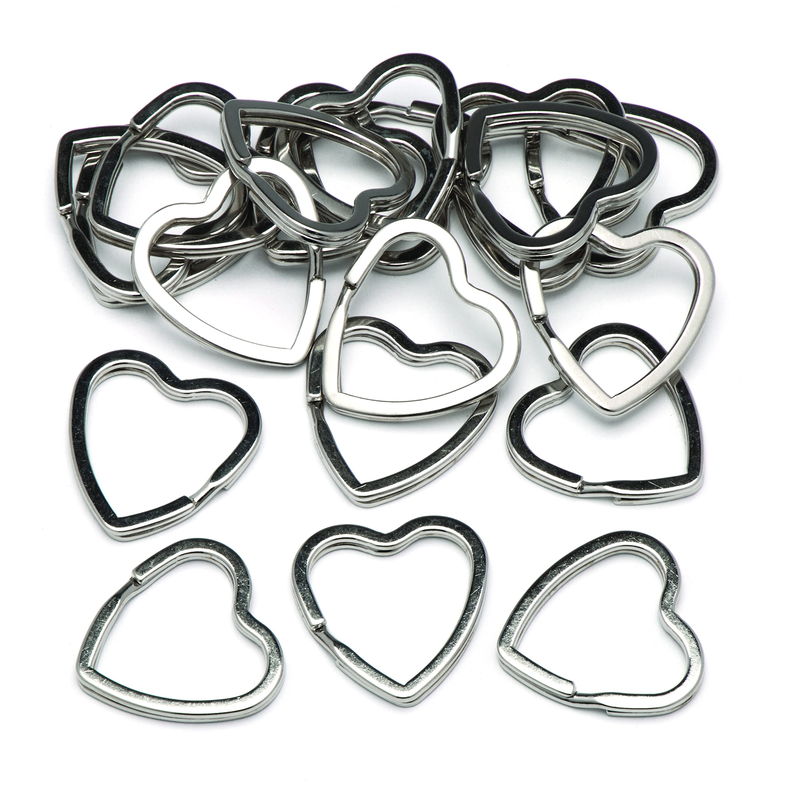 Baker Ross AW684 Heart Shaped Split Metal Rings (Pack of 20)