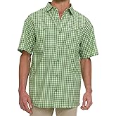 Wrangler Button Up Shirts for Men Big and Tall - Plaid Short Sleeve Casual Shirt