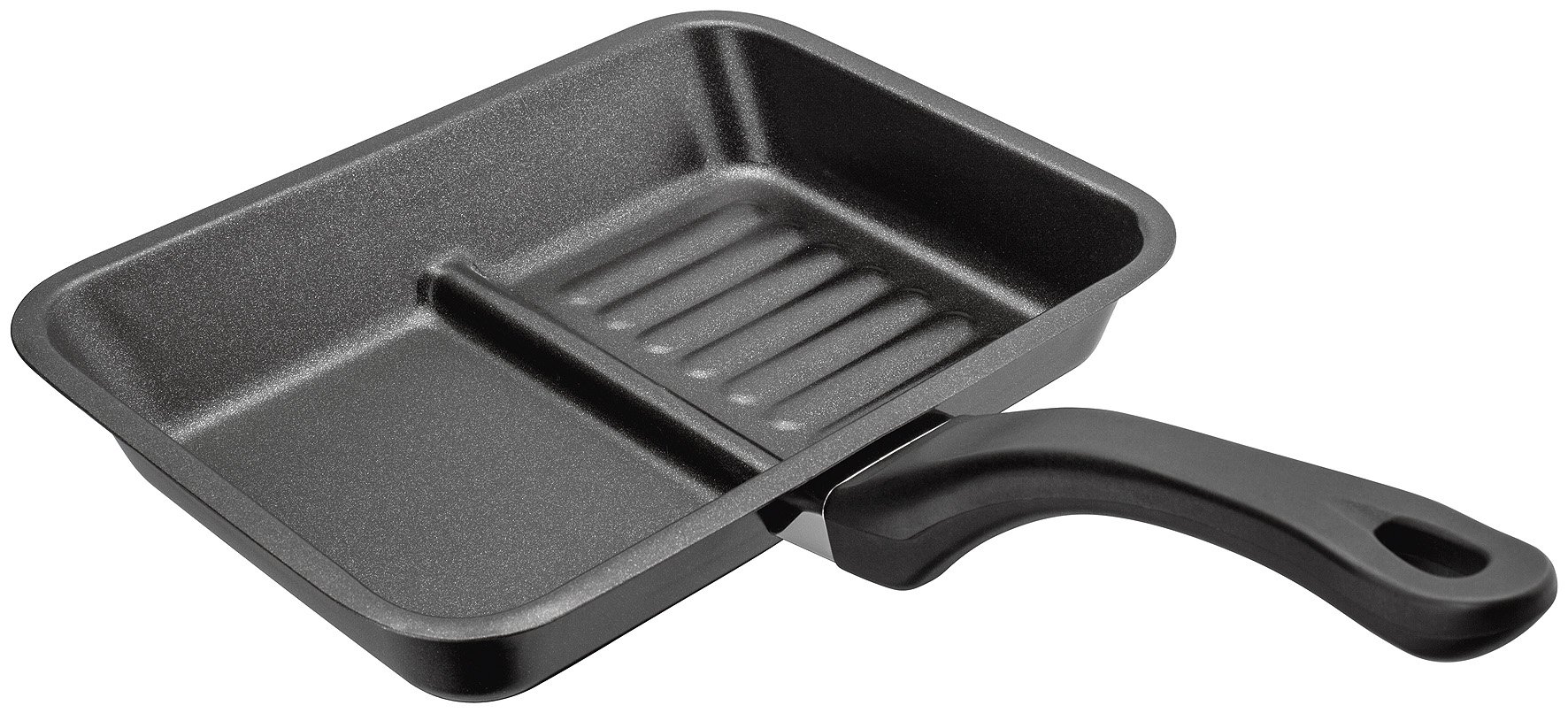 Judge Speciality Cookware Double Grill Pan 18 x 24cm – 1.4mm Carbon Steel, Non-Stick Ribbed Base, Stainless Steel Heat Collar