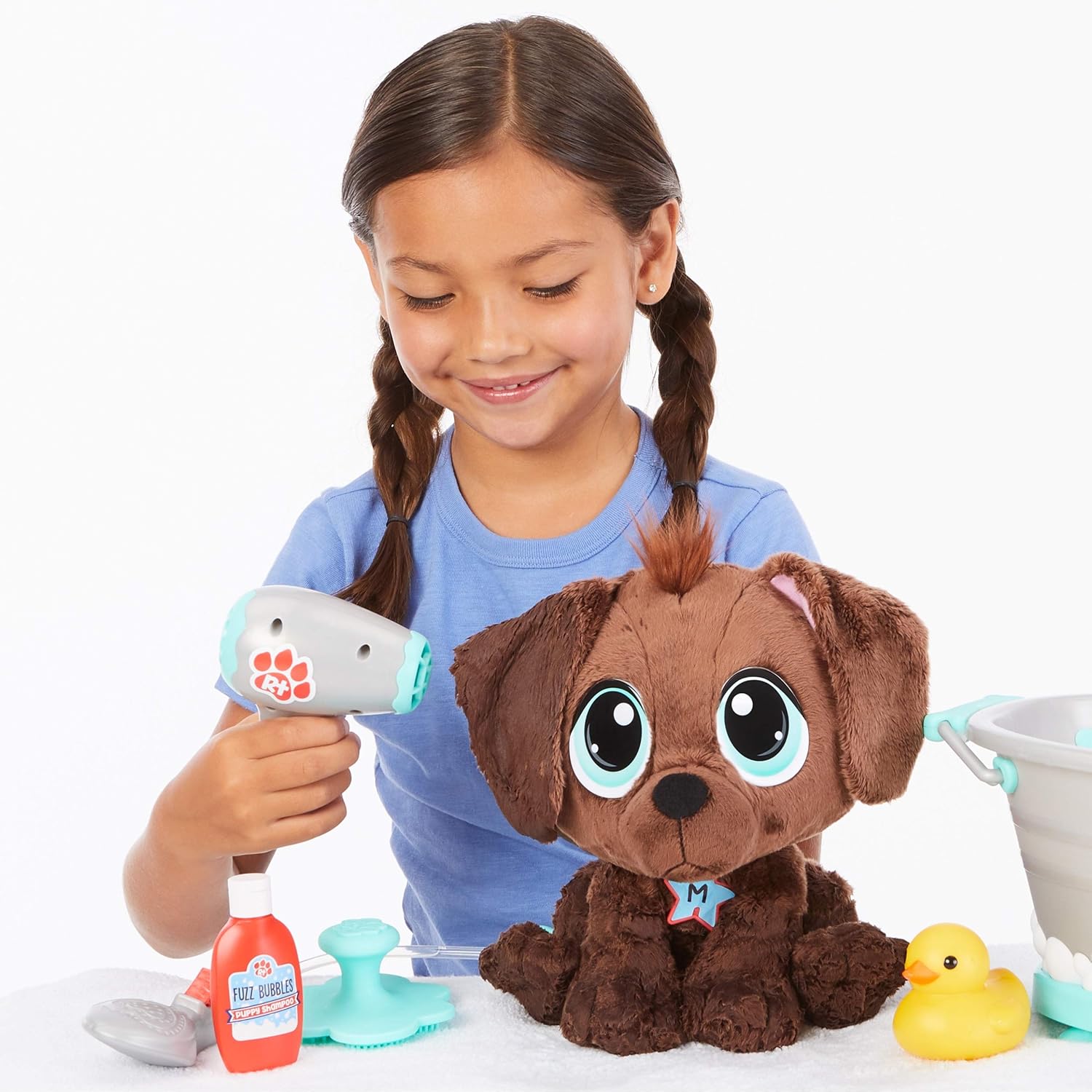 Little Tikes Rescue Tales Scrub 'n Groom Bathtub Playset w/ Chocolate Lab Plush Pet Toy, Multicolor: Toys & Games