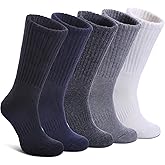 DYW Womens Merino Wool Hiking Socks Thermal Warm Winter Boot Crew Socks Cushion Work Walking Gift Socks 5 Pairs