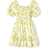 The Children's Place girls Floral Smocked Babydoll Dress