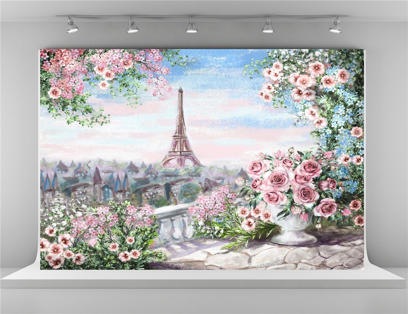 Watercolor Photography rosa flores fondos telón de fondo de la torre