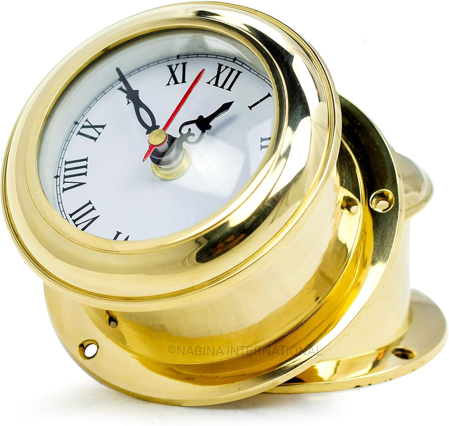 Ship's Clock Solid Brass Nautical Ships Maritime Timekeeper by MB