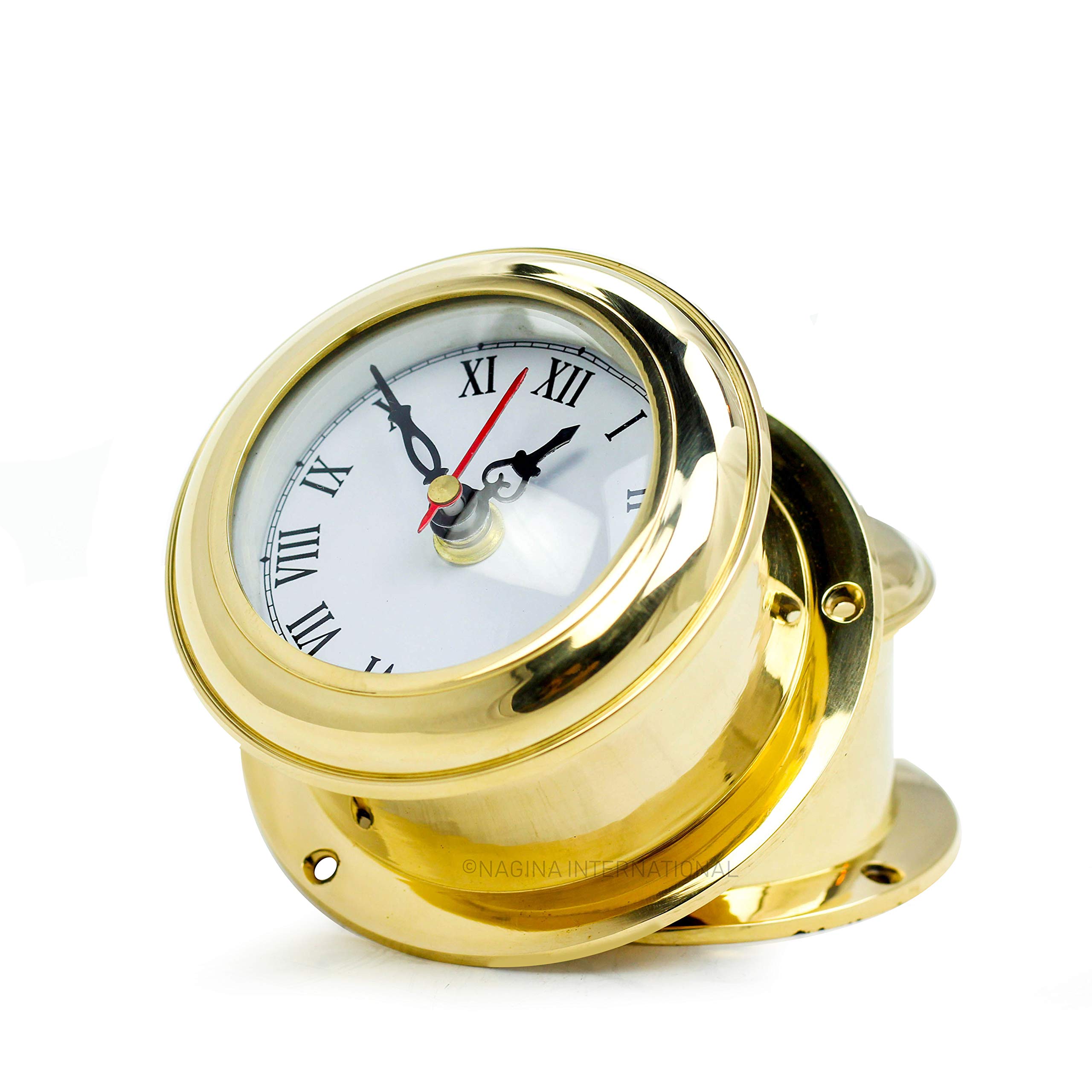 Photo 1 of MB Ship's Clock Solid Brass Nautical Ships Maritime Timekeeper