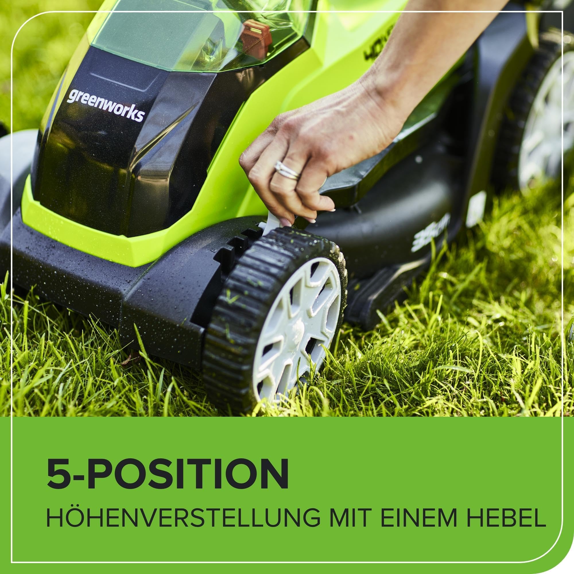Greenworks 40V Kabelloser Akku Rasenmäher für Flächen bis zu 200 m², 35 cm Schnittbreite, 40-Liter-Sack PLUS 40 V 2Ah-Akku & Ladegerät, 3 Jahre Garantie-G40LM35K2 6