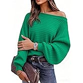 PRETTYGARDEN Sweaters for Women Oversized Spring Boat Neck Pullover Long Sleeve Knit Tops Cozy Fall Winter Fashion Clothing