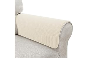LOVOGEMY Couch Arm Covers, Sofa Arm Covers, Waterproof Armrest Cover for Sofa, Armchair, Loveseat, Non-Slip Recliner Arm Cover, Sofas Headrest Cover, Arm Chair Covers Set of 2 (Beige, 24"×20")