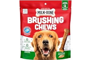 Milk-Bone Brushing Chews Dental Dog Treats, Chicken Flavour Dental Chew, Helps Clean Teeth and Reduce Bad Breath, For Large D