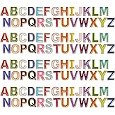 Junkin 104 Pieces Alloy Enamel Alphabet Charms Colorful Letter Shape Beads Mixed Enamel Letters Alloy Alphabet Charms for DIY Bracelet Jewelry Making Accessories