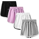 Chicduo Girls Cotton Athletic Shorts Kids Running Soccer Dolphin Active Shorts with Drawstring & Pockets in 4-12Years