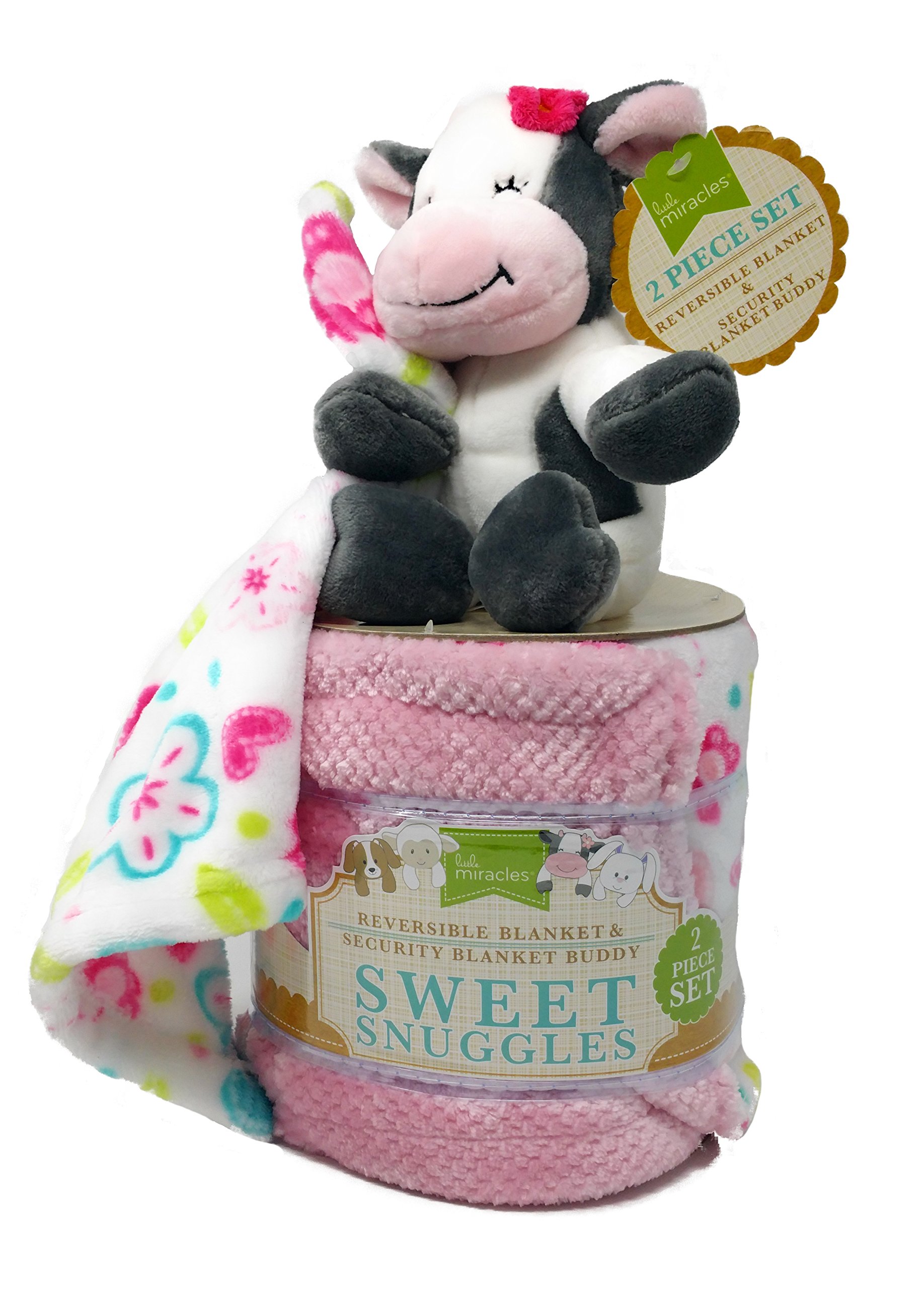 Little Miracles Sweet Snuggles 2 Piece Reversible Blanket