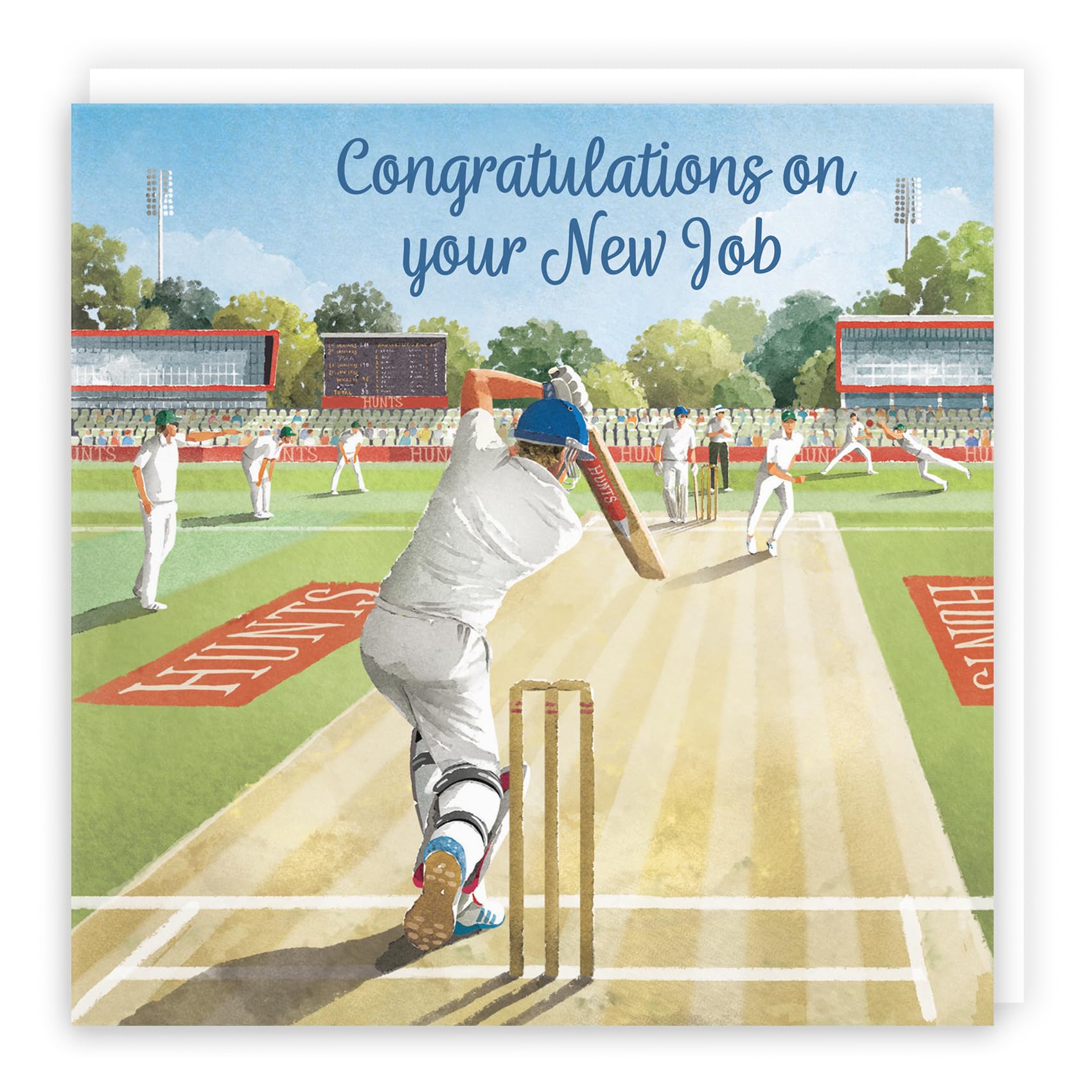 Hunts England - Cricket Fun New Job Congratulations Card - Milo's Gallery - Sport Congratulations Card - Congratulations New Job Card For Cricket Fans - For Men, Husband, Dad, Son, Brother