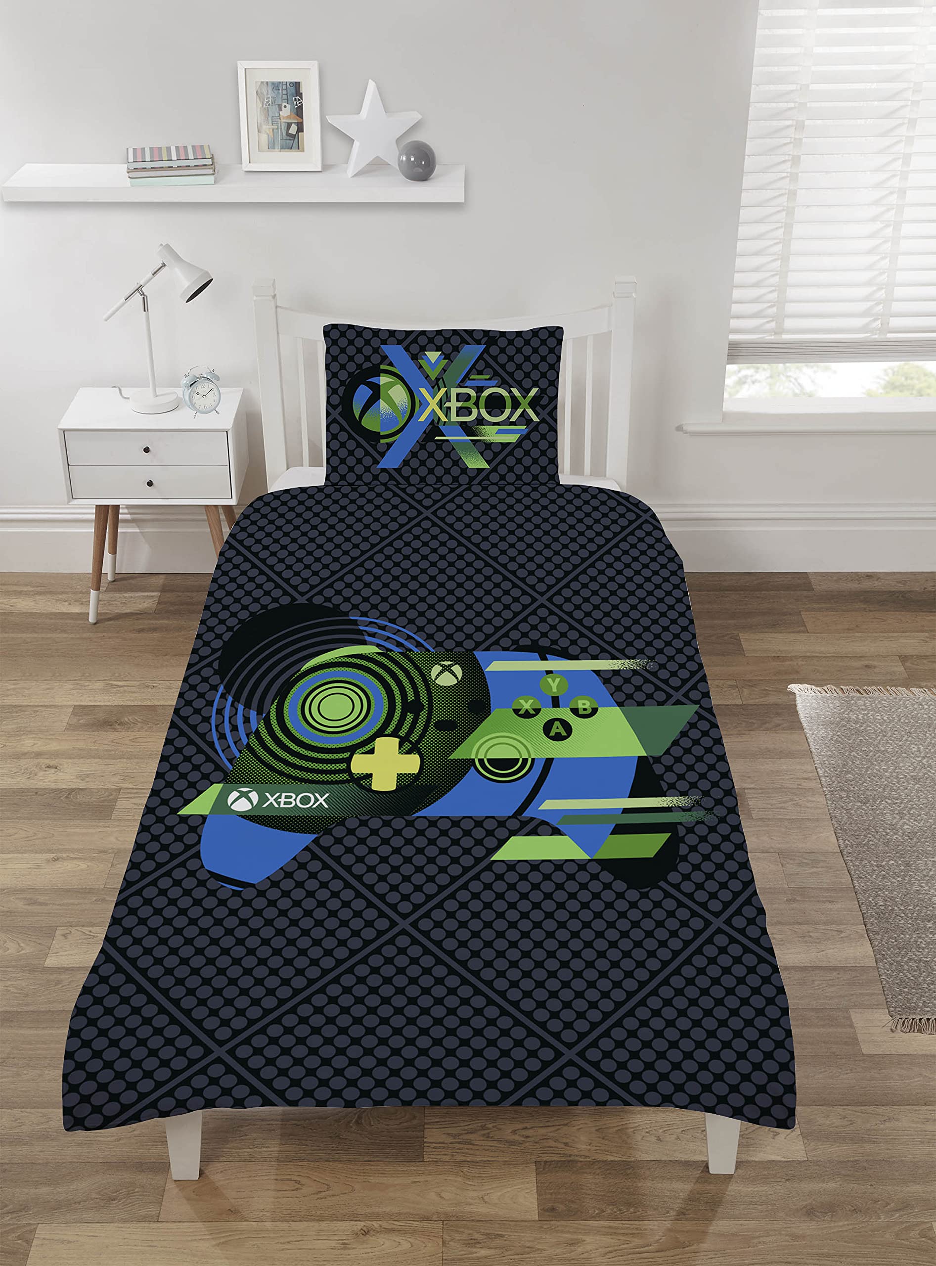 Xbox New Game Single Reversible Duvet Cover Bed Set, Blue