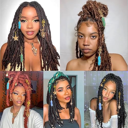 Leeven 129 Pcs Crystal Wire Wrapped Wrapped Adornment Dreadlock