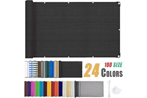 ZHhan Balcony Privacy Screen Wind and UV Protection Balcony Screening for Deck, Backyard, Patio, Balcony, Includes Cable Ties 8 Days Delivered 9 Colors 48 Sizes(39.4"x39.4",Black)