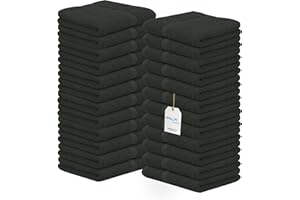 Avalon Towels Cotton Washcloths – (Pack of 24) Size 12x12 Inches, 100% Ring Spun Cotton, Soft & Absorbent Face Towels, Gym Towels, Hotel and Spa Quality, Reusable Fingertip Towels (Grey)