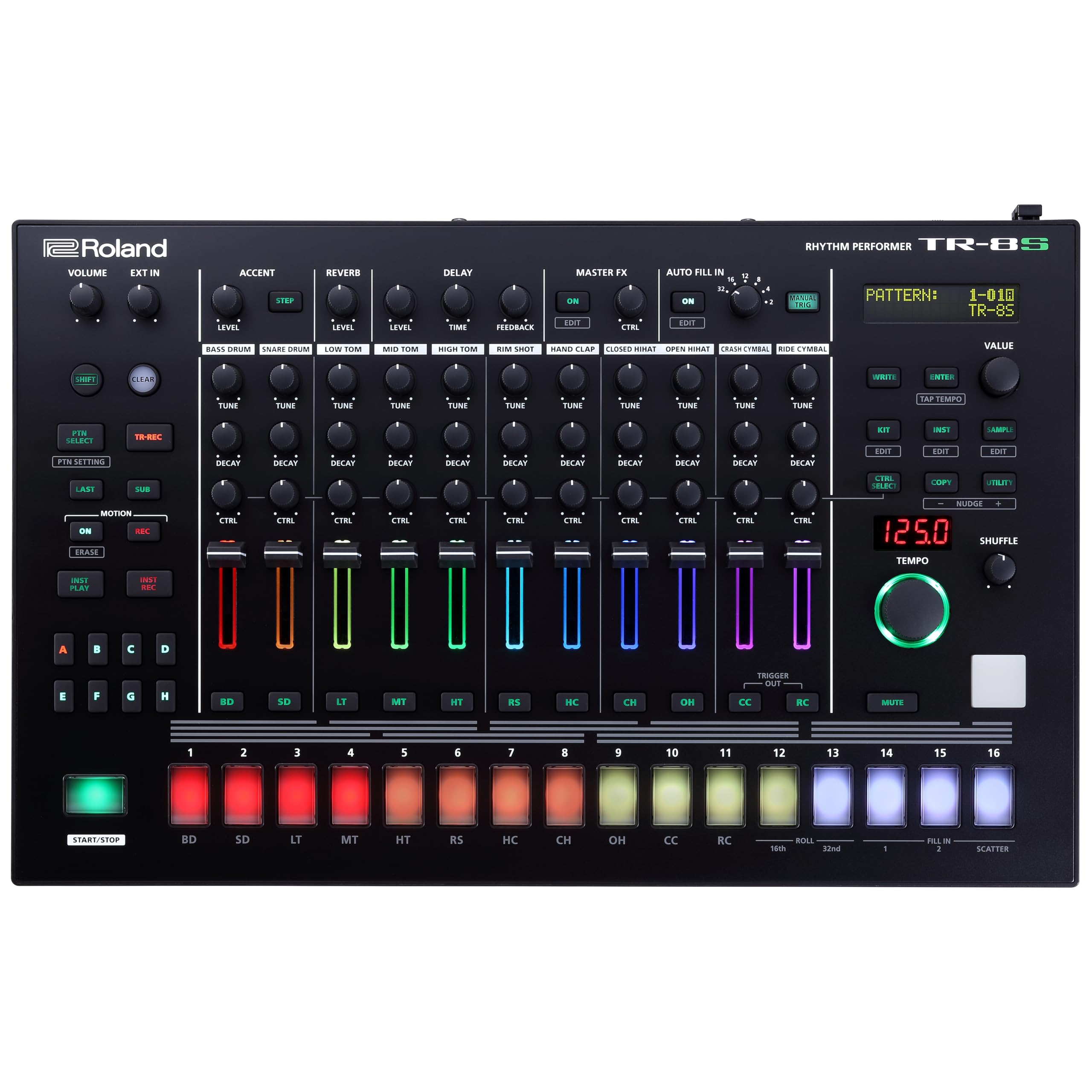 Intérprete de ritmo Roland TR-8S | Caja de ritmos avanzada con sonidos de batería TR clásicos que incluyen TR-808, TR-909, TR-707, TR-727, TR-606 y CR-78 | Tecnología ACB | 128 kits | Efectos personalizables