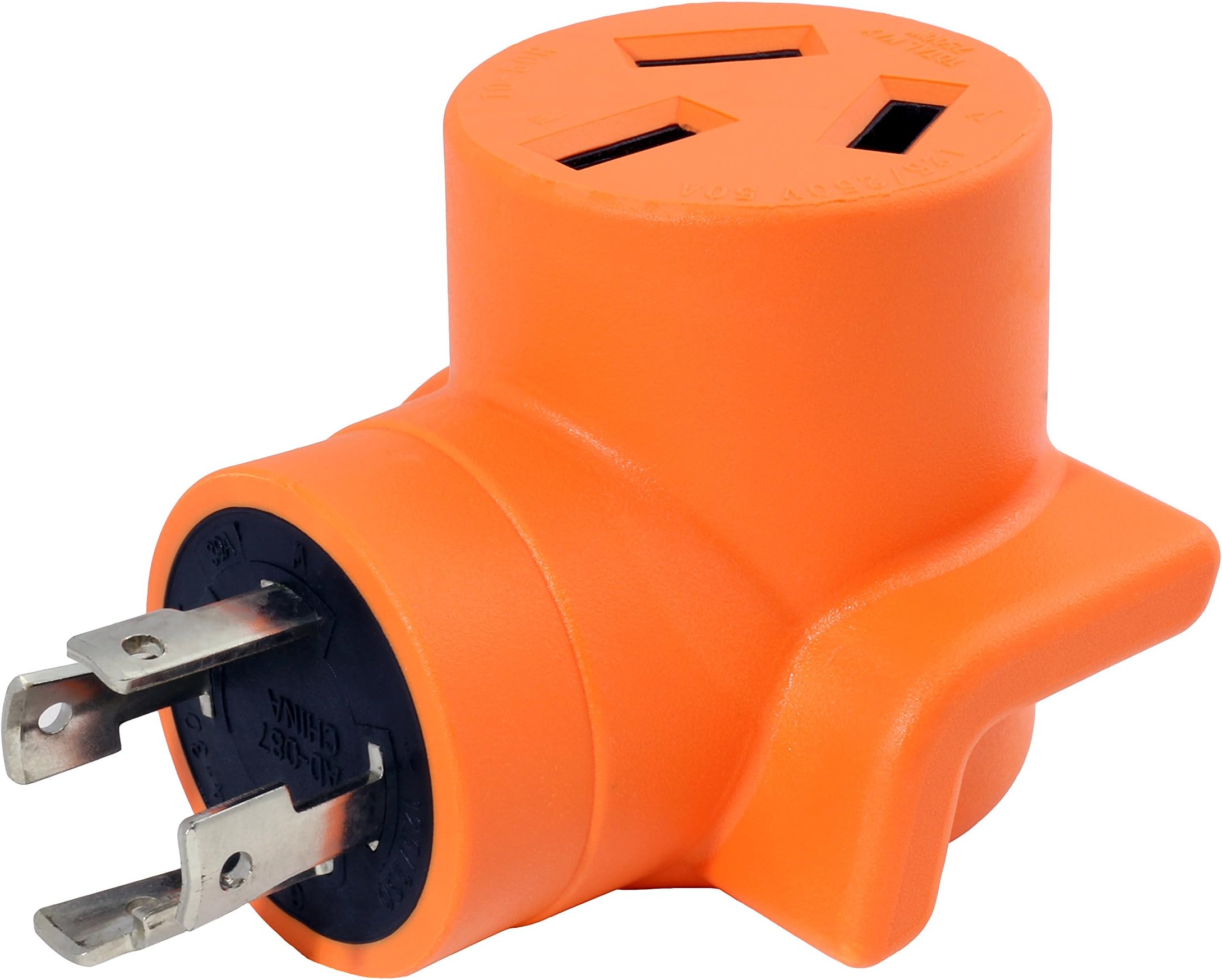 AC WORKS[WDL14301050] 30Amp 4-Prong L14-30P Generator Locking Plug to 10-50R 50Amp 125/250Volt Welder adapter