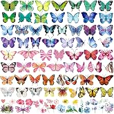 Butterfly Tattoos for Kids/Women, 100 Pcs Colorful &amp; Waterproof Butterfly Temporary Stickers for Party Favors/Gifts/Decoration&hellip;