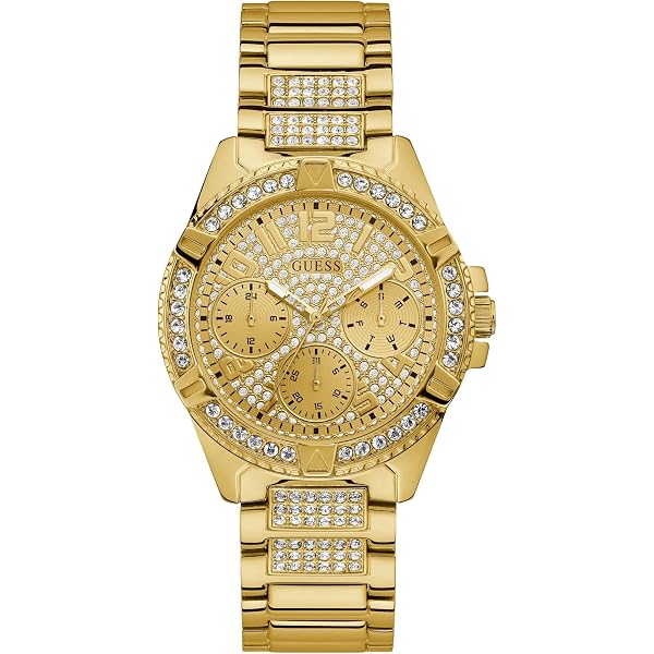 Amazon.com: GUESS Stainless Steel + Gold-Tone Crystal  display picture 3