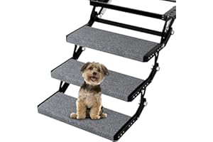 RISTOW RV Step Covers 3 Pack 23 Inch Wide RV Step Rug with Install Hooks Fit 8-11" Deep Camper Step Cover RV Stair Covers Ideal for Wide Radius Steps - Grey