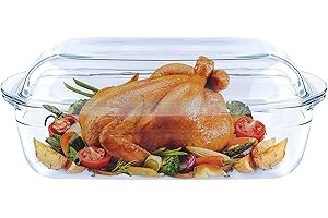 Vitrignis Large Casserole Dish With Lid - 4.7qt Glass Baking Dishes For Oven - Clear oval Glass Casserole Dish -Cookware For 