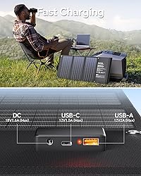 30W Portable Solar Panel 3 USB Ports Chargers