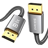 Silkland [VESA Certified] 8K DisplayPort Cable 1.4, DP Cable 3.3FT [8K@60Hz, 4K@144Hz 120Hz, 2K@240Hz], 32.4Gbps HDR HDCP 2.2