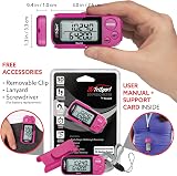 Realalt 3DTriSport Pedometer 3D Sensor Clip Strap 30 Day Memory Magenta view 4