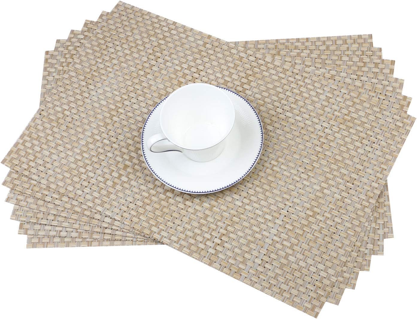 Table Place Mats Plastic Woven Placemats Heat Resistant