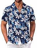 COOFANDY Men's Hawaiian Floral Shirts Short Sleeve