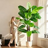 Tall Artificial Banana Tree Big Faux Tropical Bananas Trees Indoor Outdoor Realistic Floor Plant Large Fake Plants for House Home Living Room Office Front Porch Decor Outside Patio para decoracion