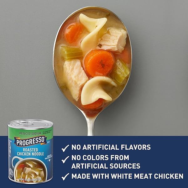 PROGRESSO REDUCED SODIUM CANNED SOUP, ROASTED CHICKEN NOODLE SOUP, 18.5 OZ