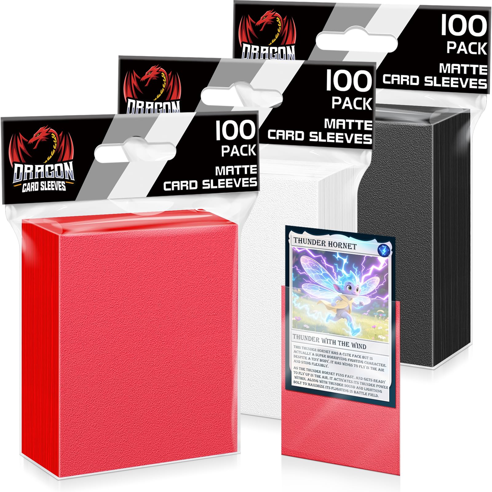 300ct Matte Trading Card Sleeves, Card Holder Standard Size Soft Plastic Penny Sleeves for MTG, TCG, Game Cards & Sports Cards — image 1