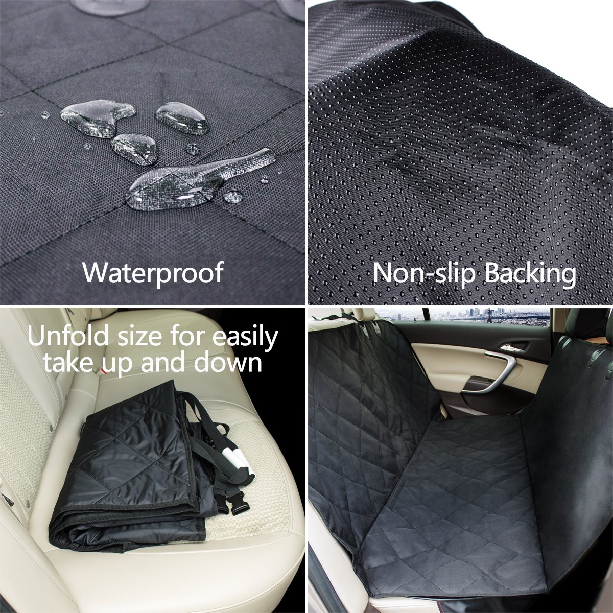 Auto Hundedecke, Morpilot Hunde Autoschondecke mit Wasserfestes, Hochwertiges Material Auto Hundedecke Kofferraumschutz Anti-Rutsch-Universales Design für alle Autos, Lastkraftwagen & SUV schwarz(147cm x 137cm)